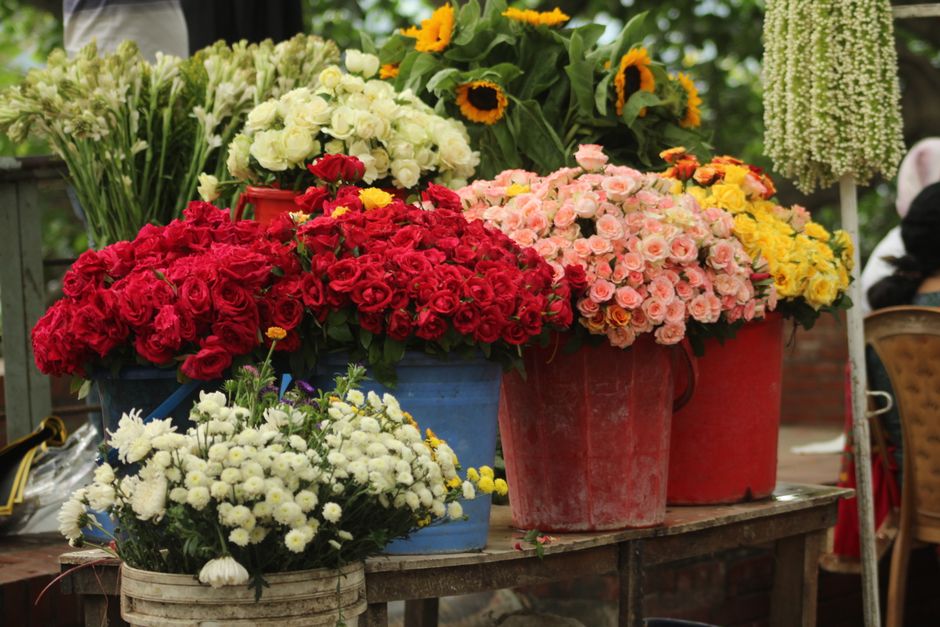 Flower stall at an East London Sunday market
